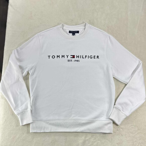 Tommy Hilfiger Logo Crewneck Casual Preppy Mens Sweatshirt Medium - Picture 2 of 10